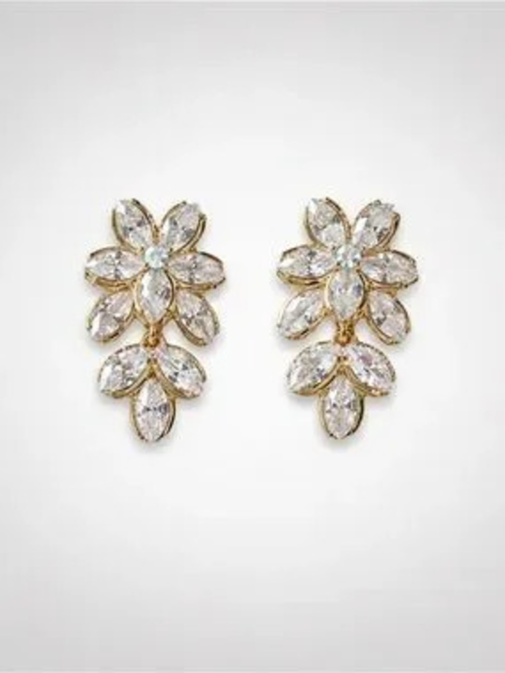 Floral Zircon Drop Earrings (5525)